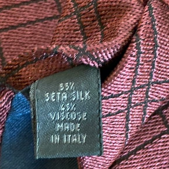 Giacomo De Senese silk blend tie maroon black - Picture 4 of 4